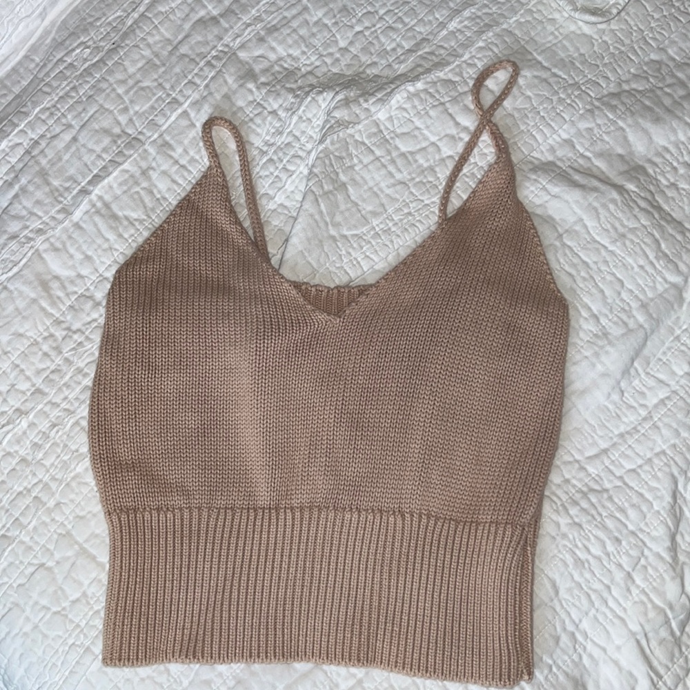 Beige knitted cami